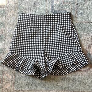 Black and White Gingham Women's Shorts